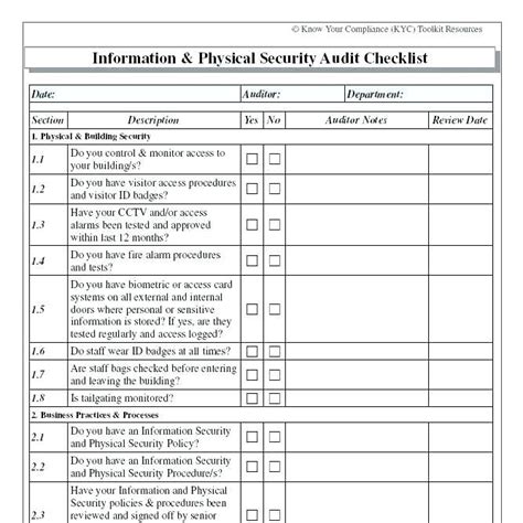 information security audit report template